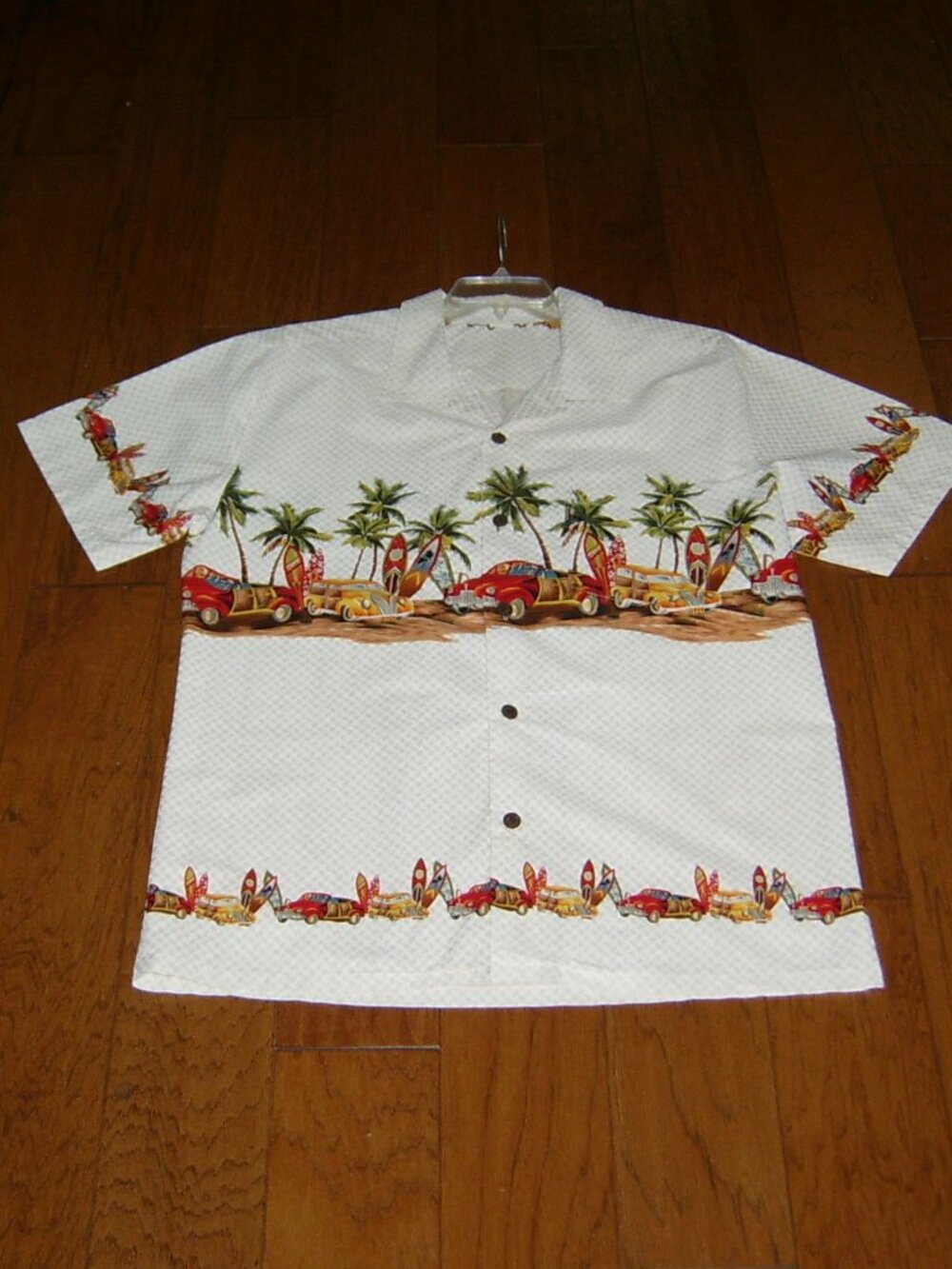 Hawaiian Classic Car Vintage Button Up Shirt, Men's XL, EUC